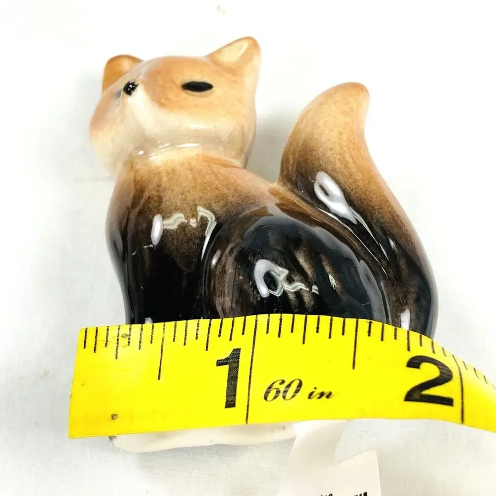 Fox and Bear Salt and Pepper Shakers NEW Ceramic 3